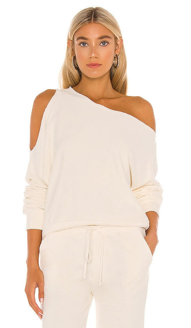 Lanston One Shoulder Pullover in Ivory - Pull Lanston à une épaule en ivoire - Lanston 象牙色一肩套头衫 - Lanston One-Shoulder-Pullover in Elfenbein - Lanston 원숄더 풀오버 아이보리 색상 - Pullover monospalla Lanston in avorio