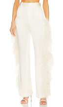 Lapointe Doubleface Satin High Waisted Flare Pant W Ostrich in Cream - Lapointe Pantalon évasé taille haute en satin double face W autruche en crème - Lapointe 双层缎面高腰喇叭裤 W 奶油色鸵鸟皮 - Lapointe Doubleface Satin High Waisted Flare Pant W Strauß in Creme - Lapointe 더블페이스 새틴 하이웨이스트 플레어 팬츠 W 크림색 타조 - Pantaloni svasati a vita alta in raso double face Lapointe con struzzo in crema