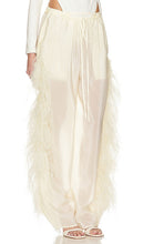 Lapointe Textured Sheer Cupro Drawstring Pant W Ostrich in Cream