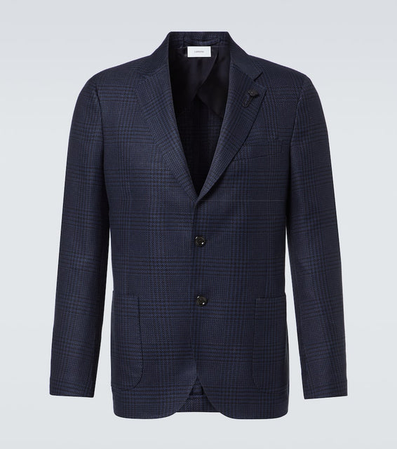 Lardini Checked cotton and linen blazer