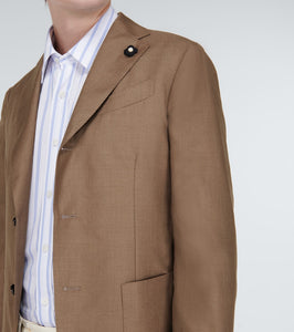 Lardini Single-breasted cashmere and silk blazer