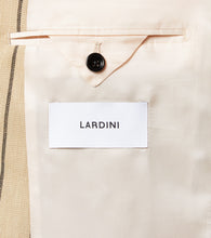 Lardini Striped double-breasted linen and wool blazer
