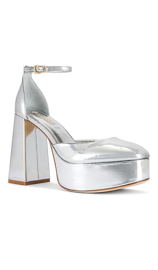 Larroude Ari Pump in Metallic Silver