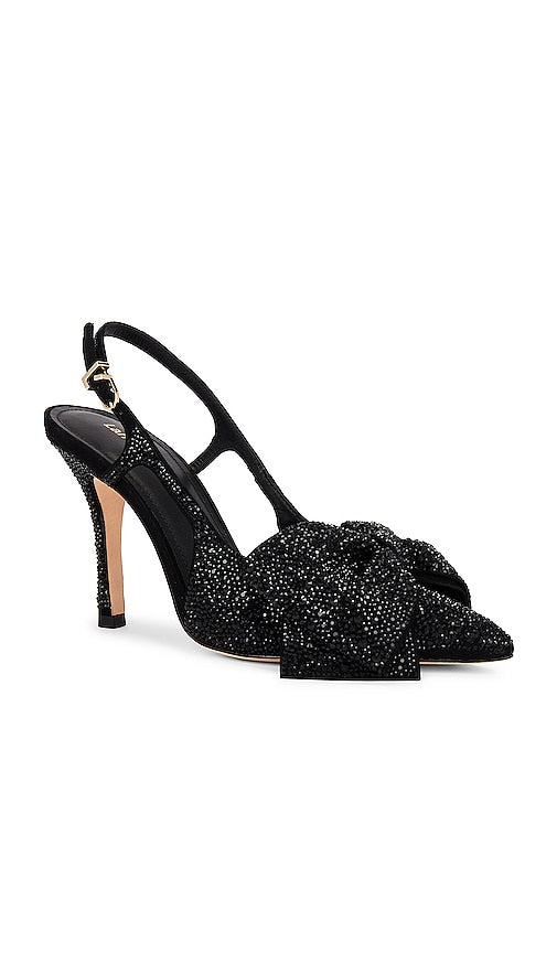 Larroude Bella Crystal Heel in Black