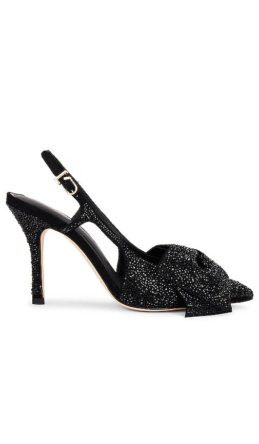 Larroude Bella Crystal Heel in Black - Larroude Bella Crystal Talon en Noir - Larroude Bella 黑色水晶高跟鞋 - Larroude Bella Crystal Heel in Schwarz - Larroude Bella 크리스탈 힐 블랙 색상 - Tacco Larroude Bella Crystal in nero
