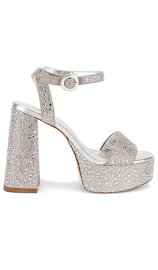 Larroude Dolly Crystal Platform in Metallic Silver - Larroude Dolly Crystal Platform en argent métallisé - Larroude Dolly 金属银水晶平台 - Larroude Dolly Kristallplattform in Metallic-Silber - 메탈릭 실버 소재의 Larroude Dolly 크리스탈 플랫폼 - Piattaforma Larroude Dolly Crystal in argento metallizzato