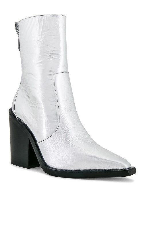 Larroude James Boot in Metallic Silver