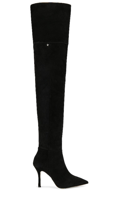 Larroude Kate Over the Knee Boot in Black - Larroude Kate Cuissardes en Noir - Larroude Kate 黑色过膝靴 - Larroude Kate Overknee-Stiefel in Schwarz - Larroude 케이트 오버 니 부츠 블랙 색상 - Stivale sopra il ginocchio Larroude Kate in nero