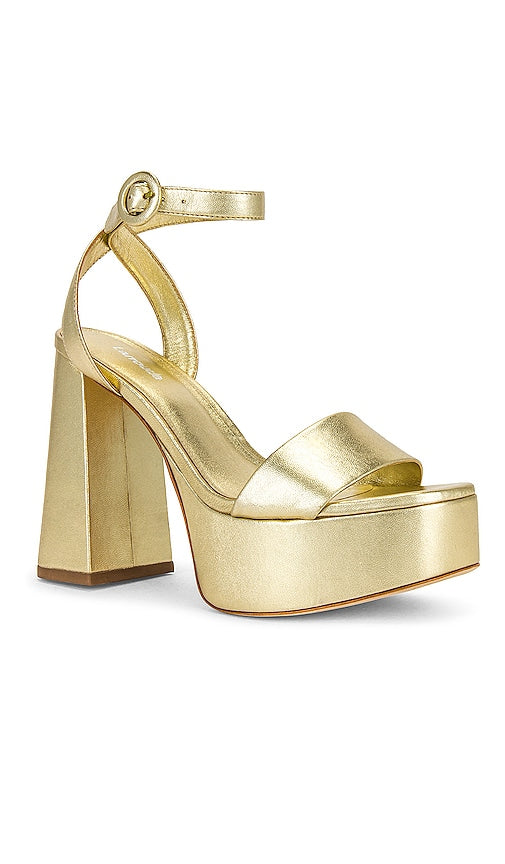 Larroude The Dolly Platform in Metallic Gold