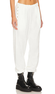 Lauren Moshi Chantria Flirty Lip Sweatpant in White