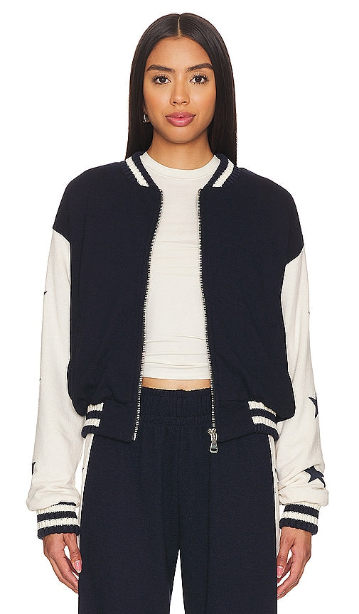 Lauren Moshi Taissa Varsity Jacket in Navy