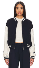 Lauren Moshi Taissa Varsity Jacket in Navy