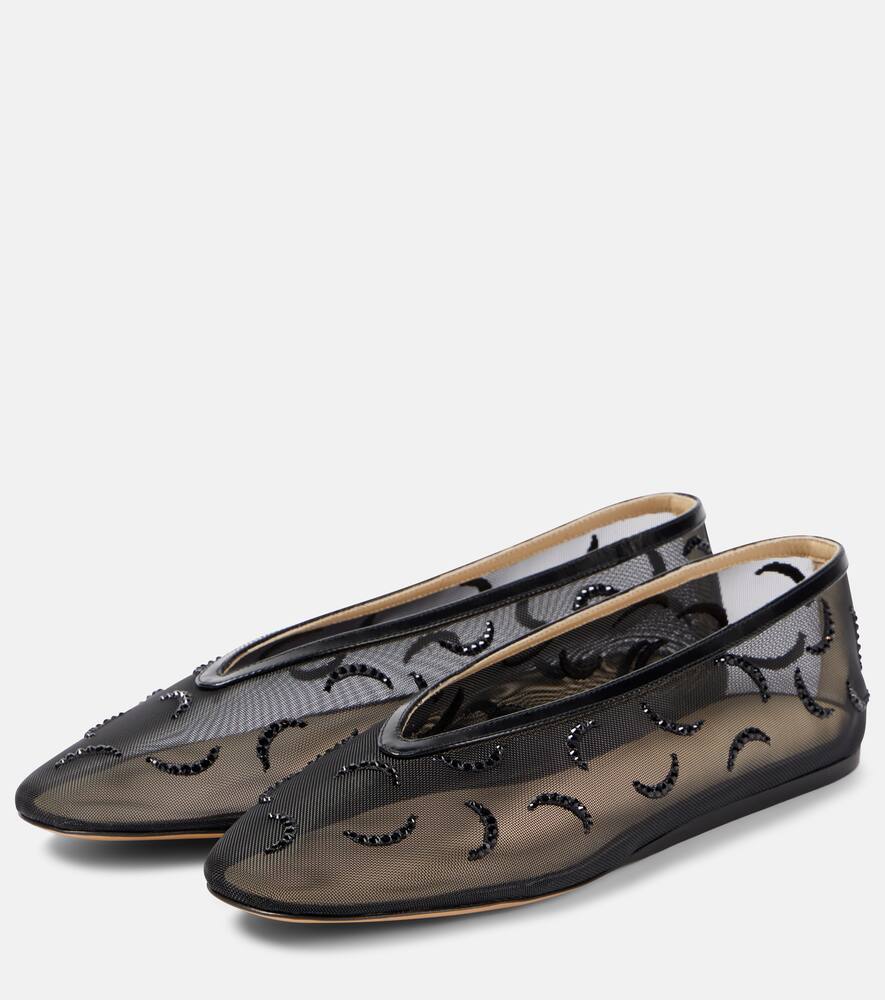 Le Monde B√É¬©ryl Luna embroidered mesh ballet flats