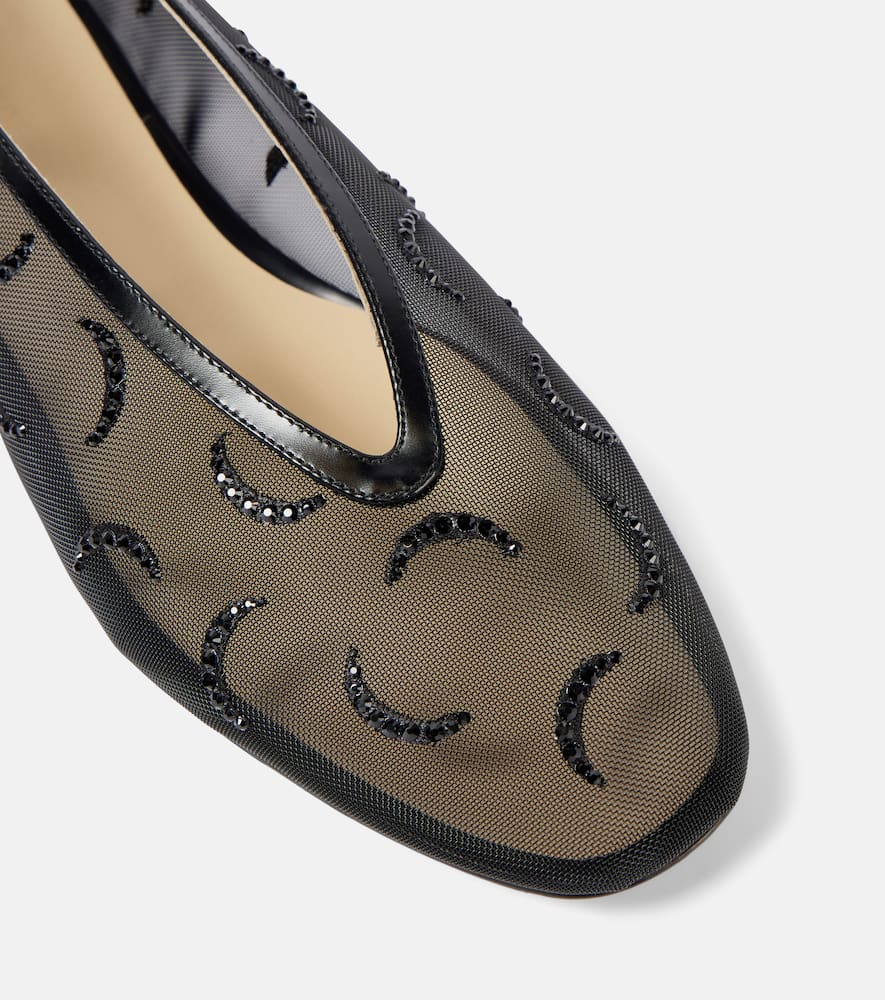 Le Monde B√É¬©ryl Luna embroidered mesh ballet flats