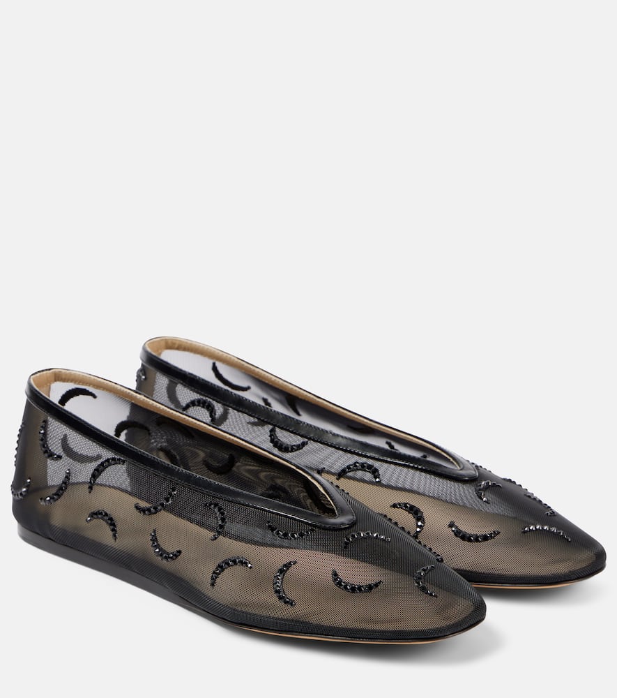 Le Monde B√É¬©ryl Luna embroidered mesh ballet flats