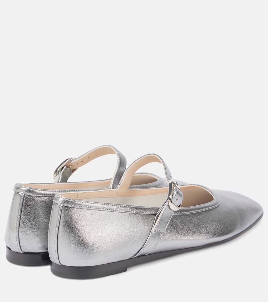 Le Monde B√É¬©ryl Metallic leather Mary Jane flats