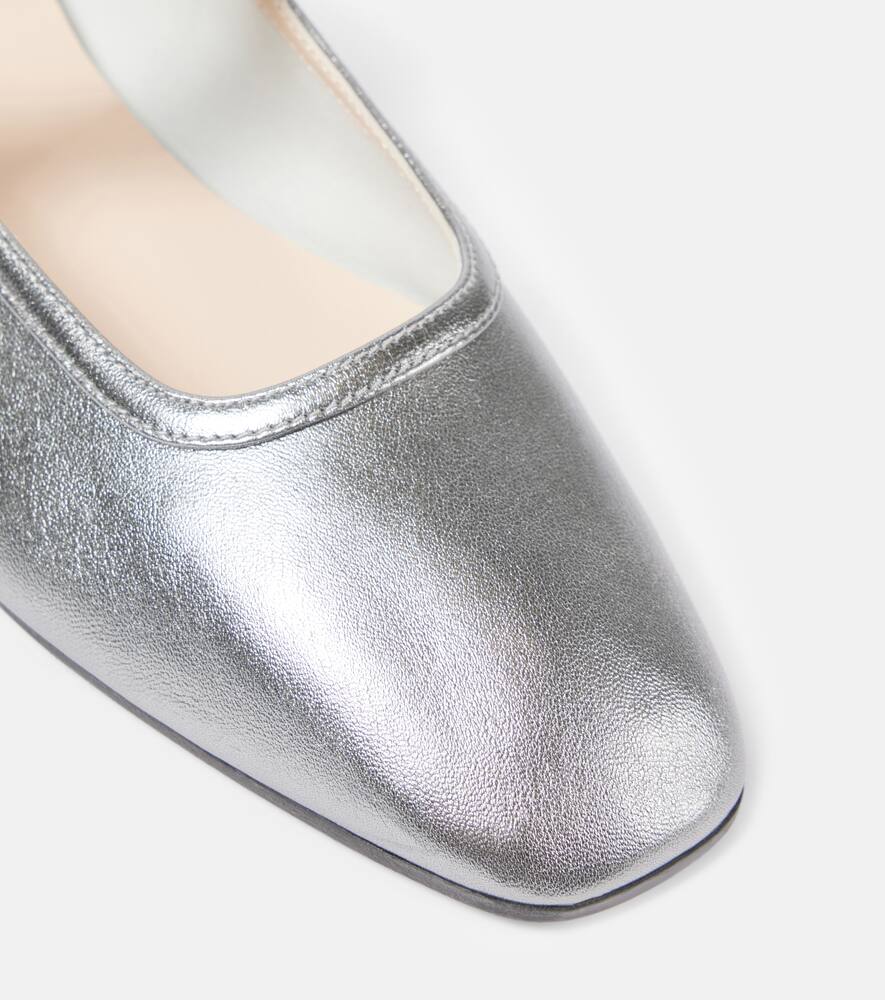 Le Monde B√É¬©ryl Metallic leather Mary Jane flats