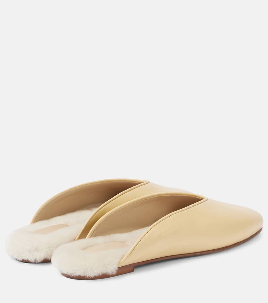 Le Monde B√É¬©ryl Regency shearling-trimmed leather mules