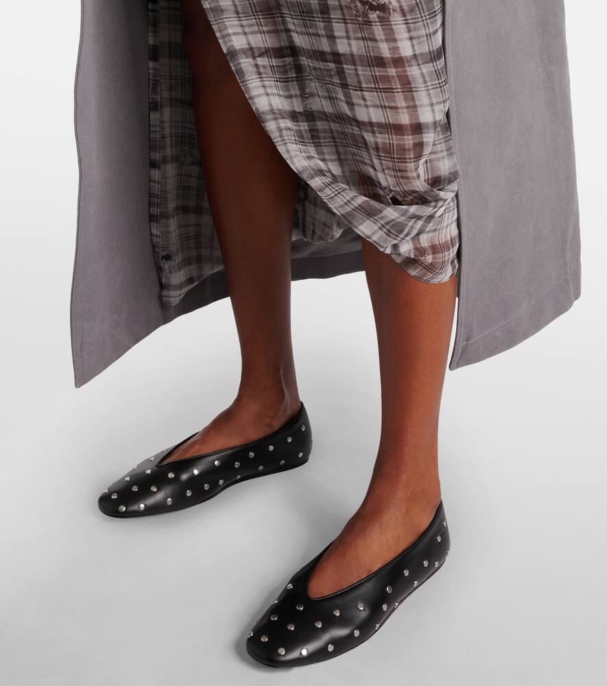 Le Monde B√É¬©ryl Regency studded leather ballet flats