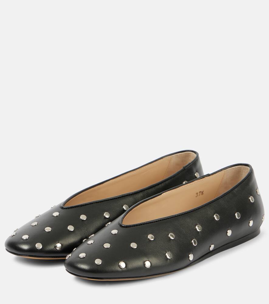 Le Monde B√É¬©ryl Regency studded leather ballet flats