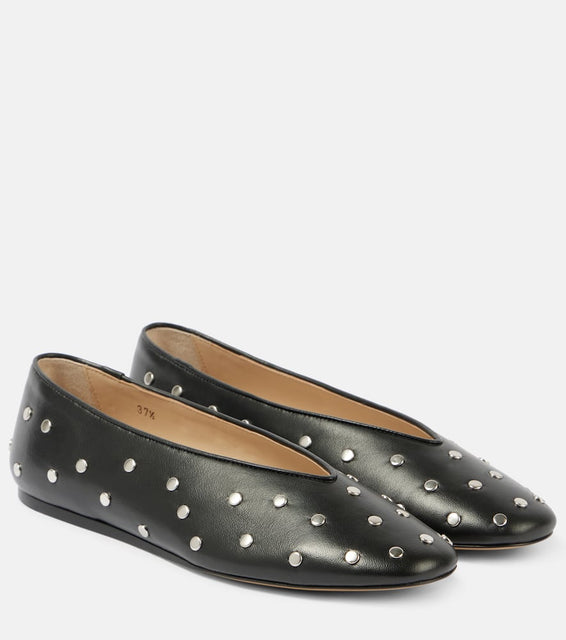 Le Monde B√É¬©ryl Regency studded leather ballet flats