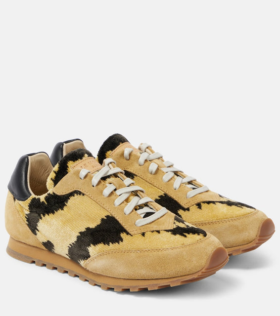 Le Monde B√É¬©ryl Slim Runner velvet and suede sneakers