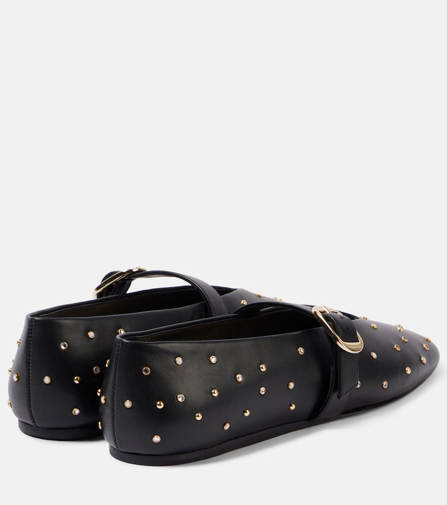 Le Monde B√É¬©ryl Stella embellished leather ballet flats