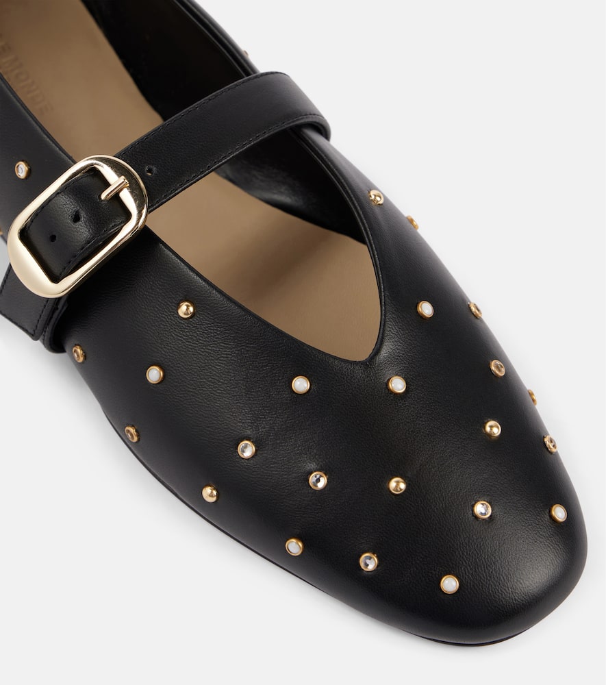 Le Monde B√É¬©ryl Stella embellished leather ballet flats