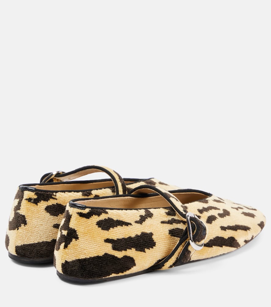 Le Monde B√É¬©ryl Stella leopard-print velvet Mary Jane flats