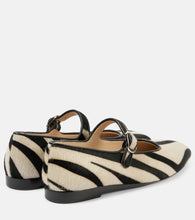 Le Monde B√É¬©ryl Zebra-print calf hair Mary Jane flats