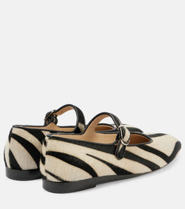 Le Monde B√É¬©ryl Zebra-print calf hair Mary Jane flats