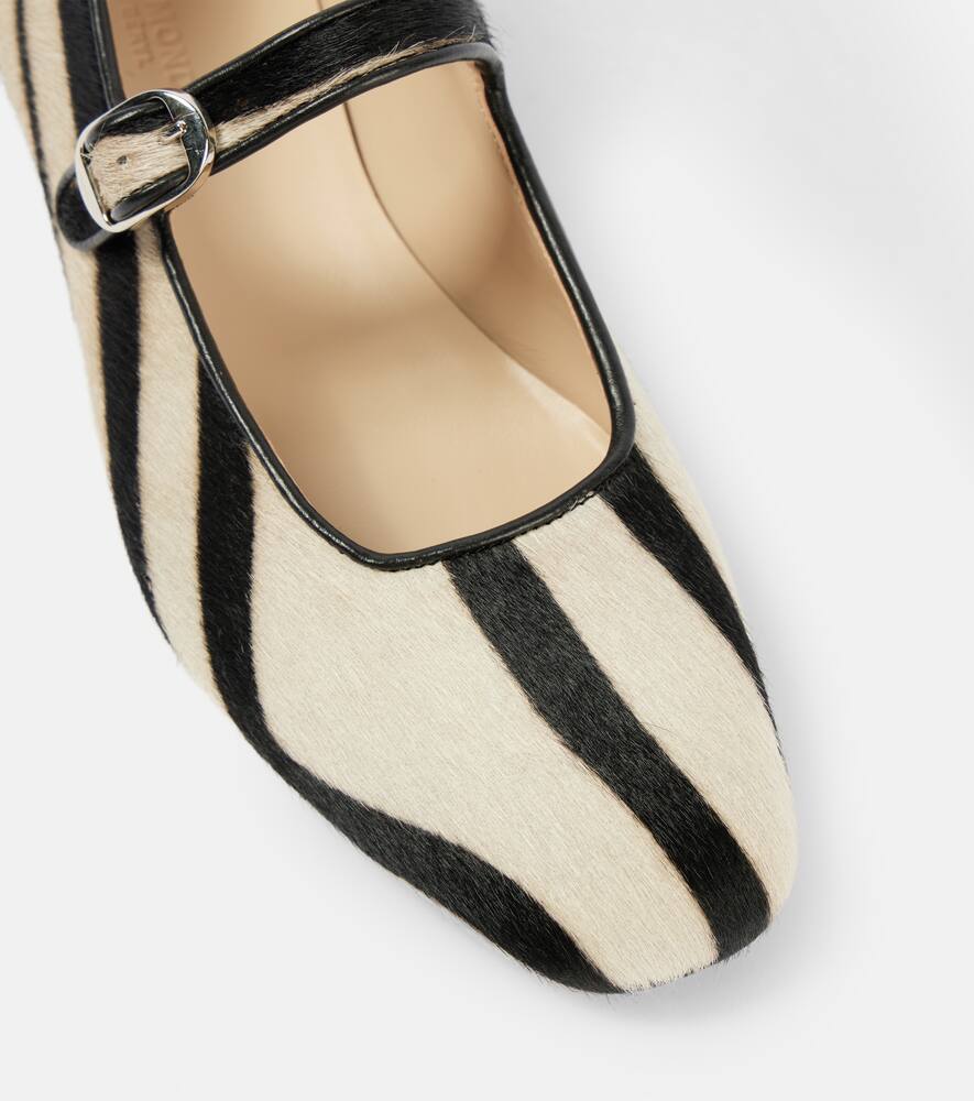 Le Monde B√É¬©ryl Zebra-print calf hair Mary Jane flats