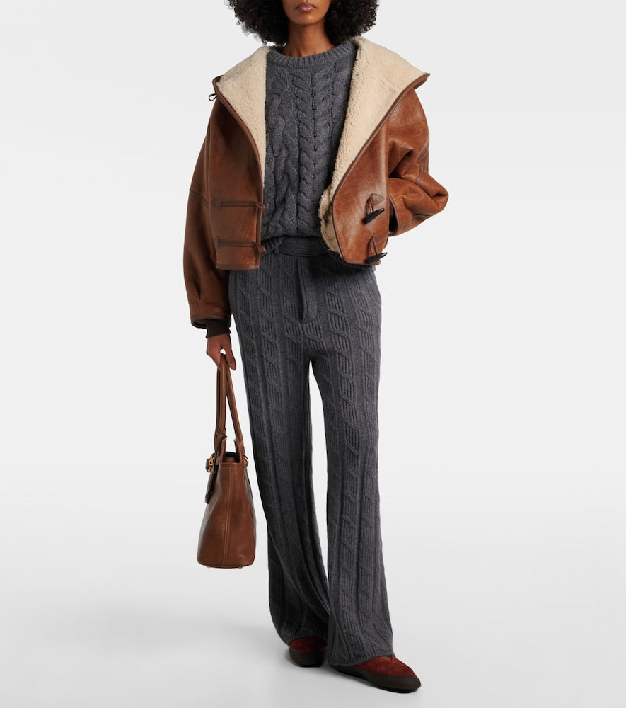 Le Monde Beryl Apres Ski shearling-lined suede flats