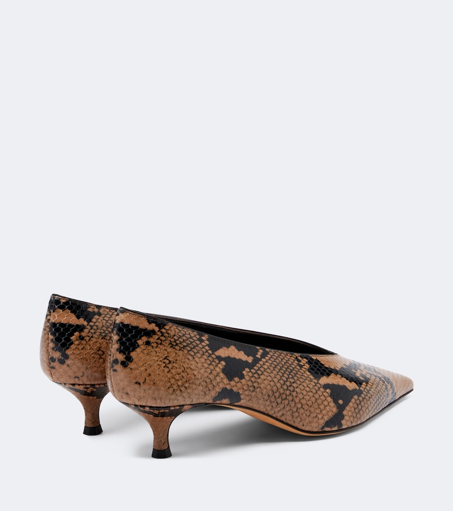 Le Monde Beryl Babouche snake-effect leather pumps