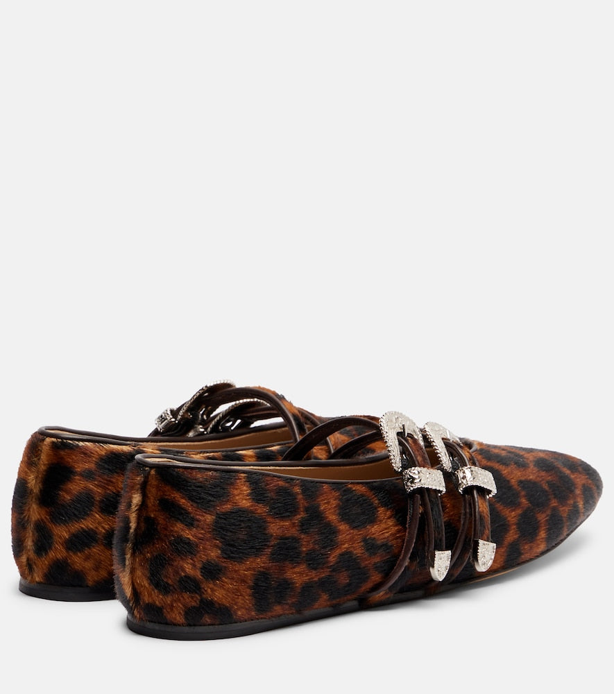 Le Monde Beryl Claudia calf hair Mary Jane flats