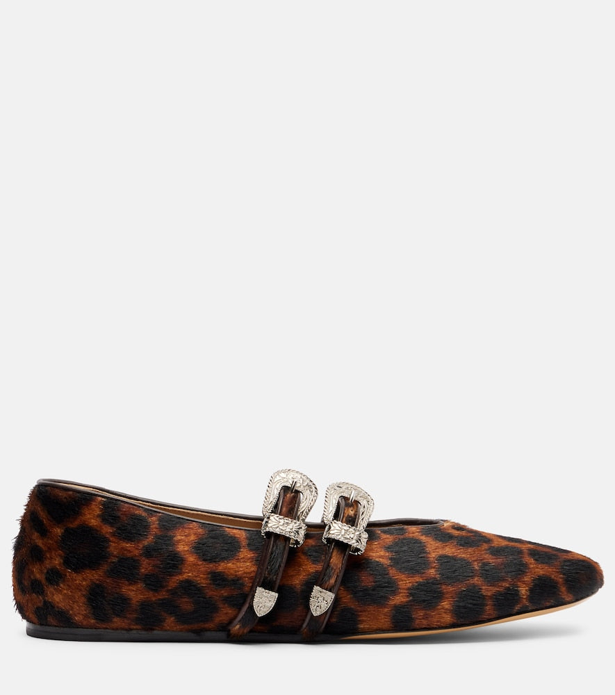 Le Monde Beryl Claudia calf hair Mary Jane flats