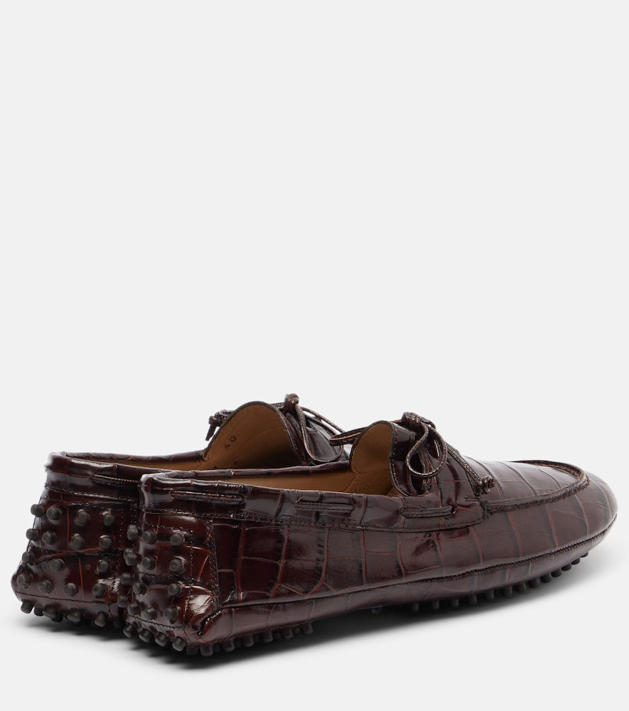 Le Monde Beryl Croc-effect driving shoes