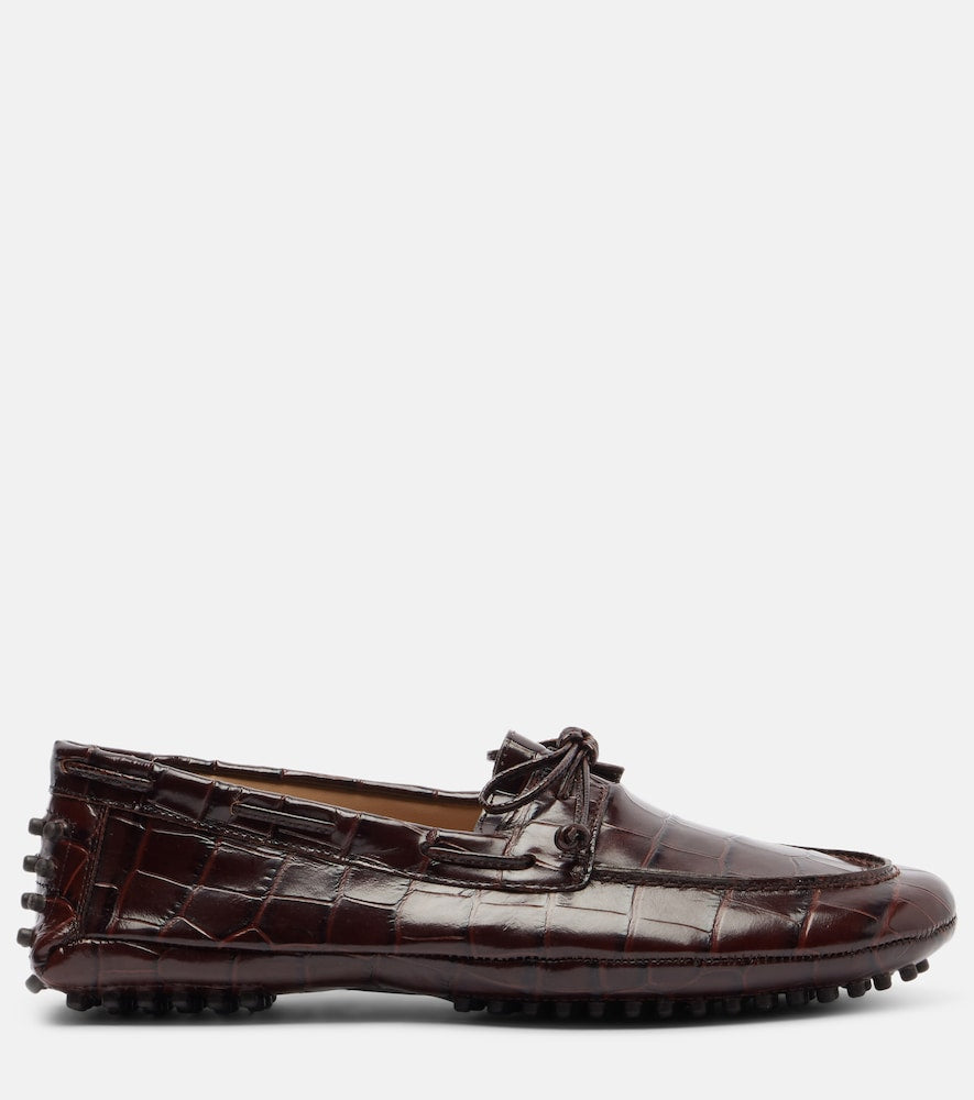 Le Monde Beryl Croc-effect driving shoes