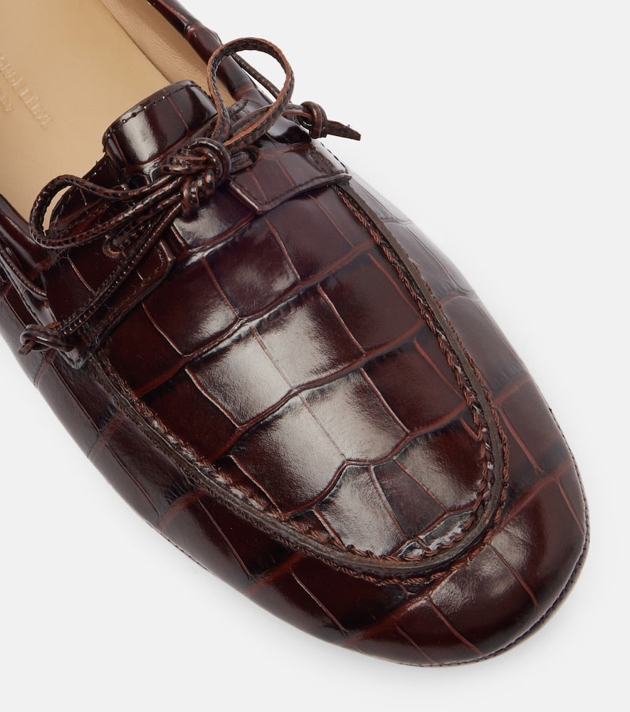 Le Monde Beryl Croc-effect driving shoes
