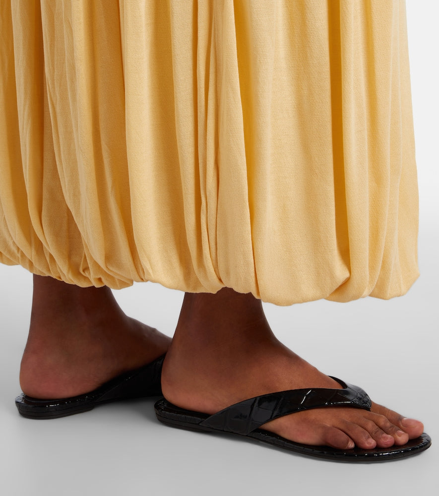 Le Monde Beryl Croc-effect leather thong sandals