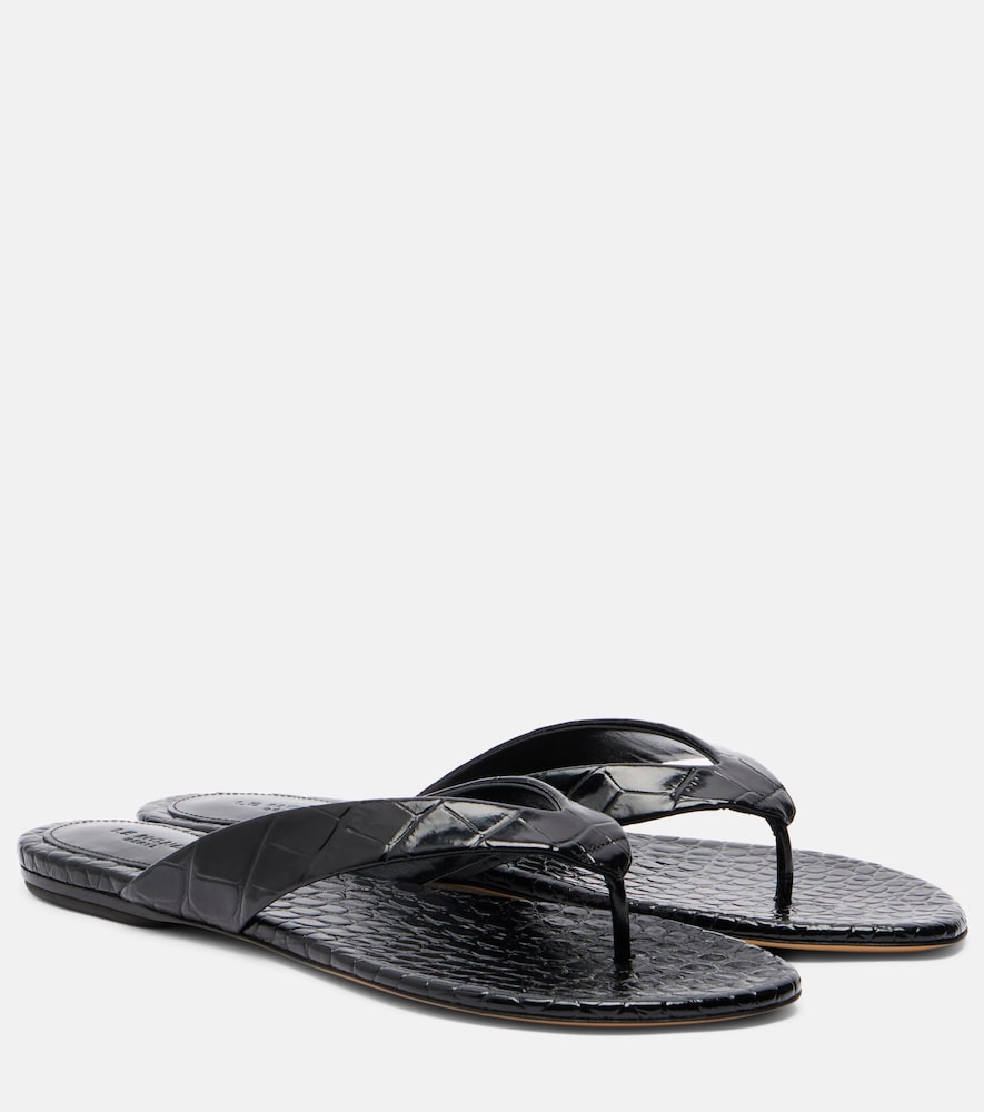 Le Monde Beryl Croc-effect leather thong sandals