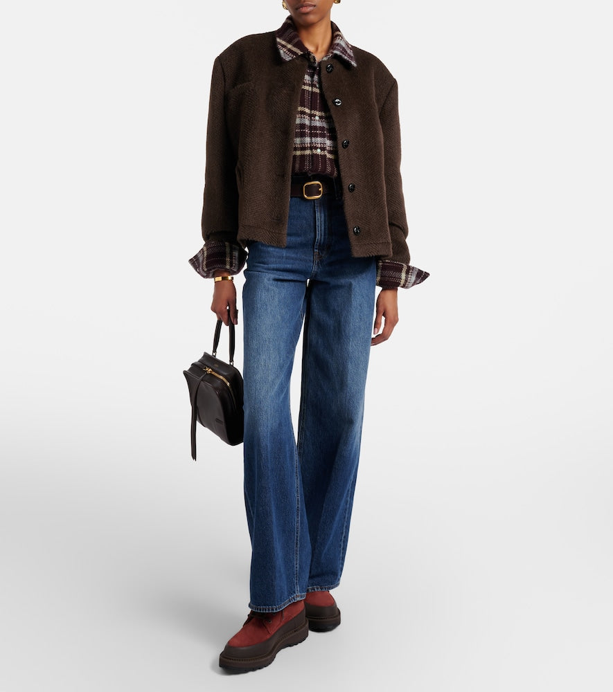 Le Monde Beryl Dolomite shearling-lined suede combat boots