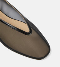 Le Monde Beryl Luna leather-trimmed mesh ballet flats