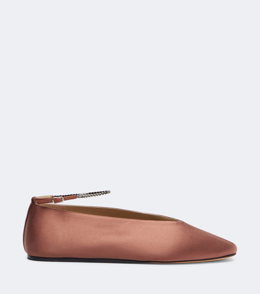 Le Monde Beryl Olympia embellished satin ballet flats