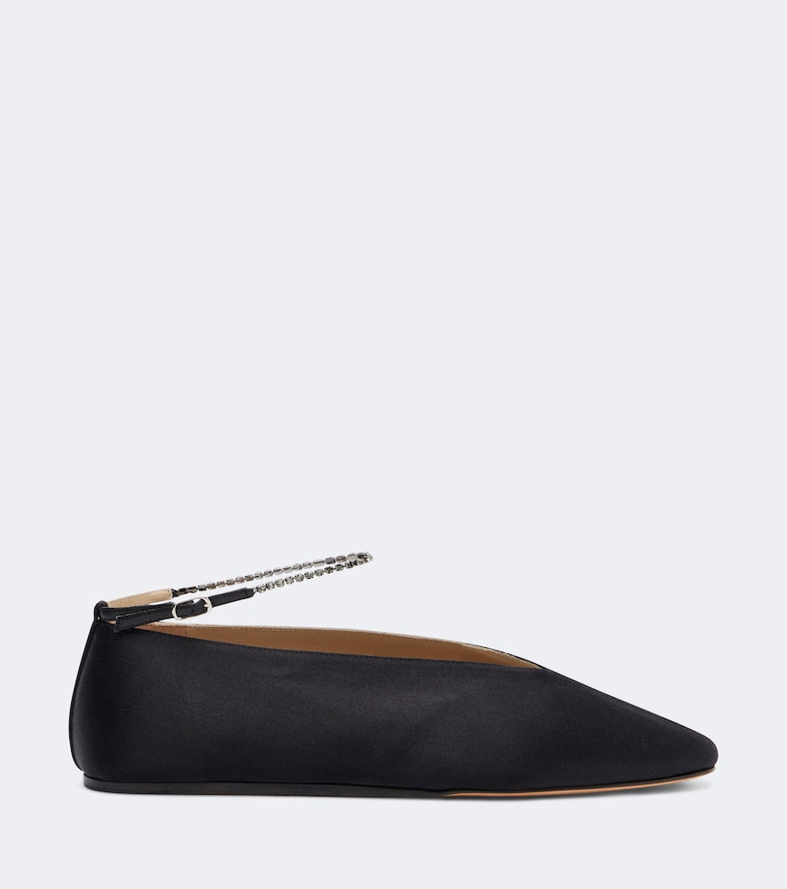 Le Monde Beryl Olympia embellished satin ballet flats