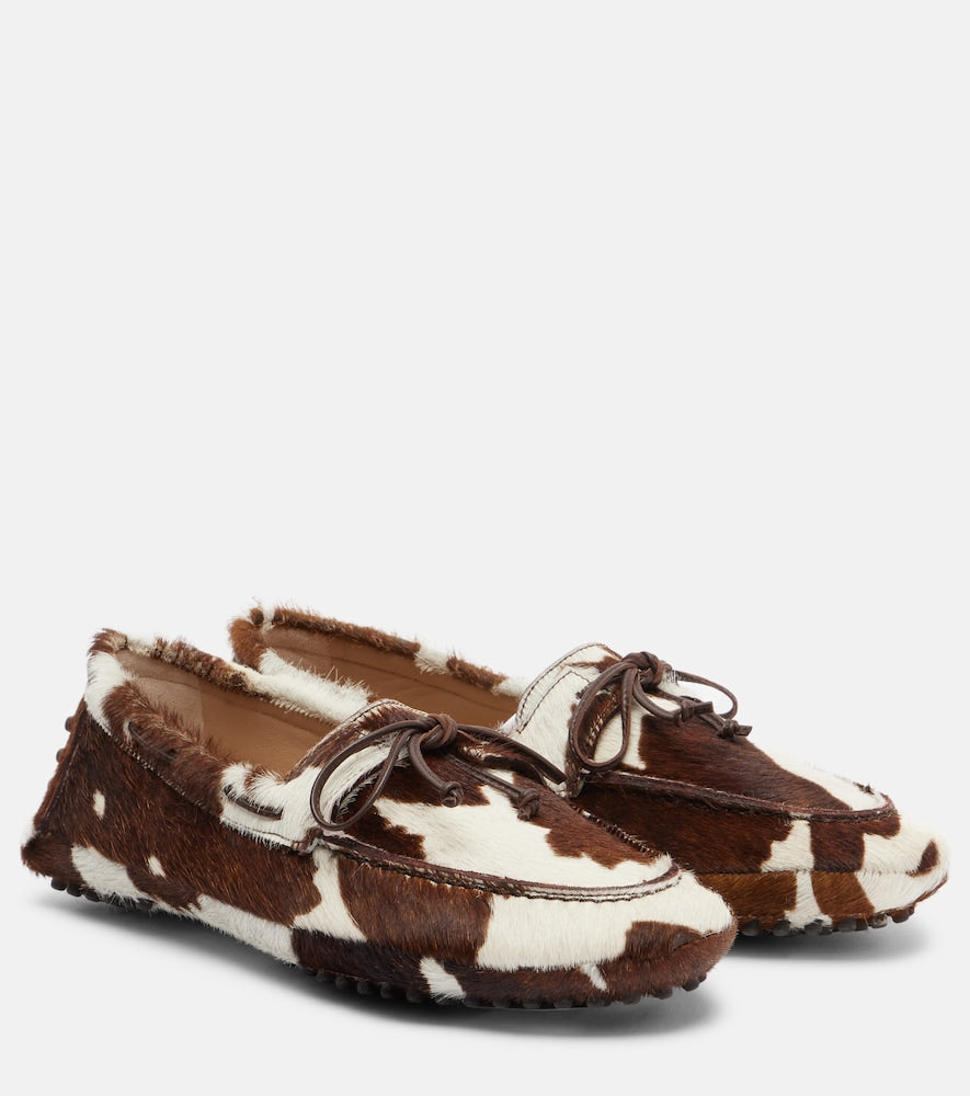 Le Monde Beryl Printed calf hair driving shoes