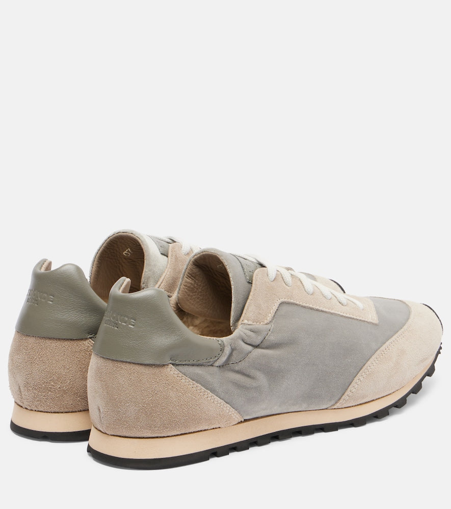Le Monde Beryl Slim Runner velvet and suede sneakers