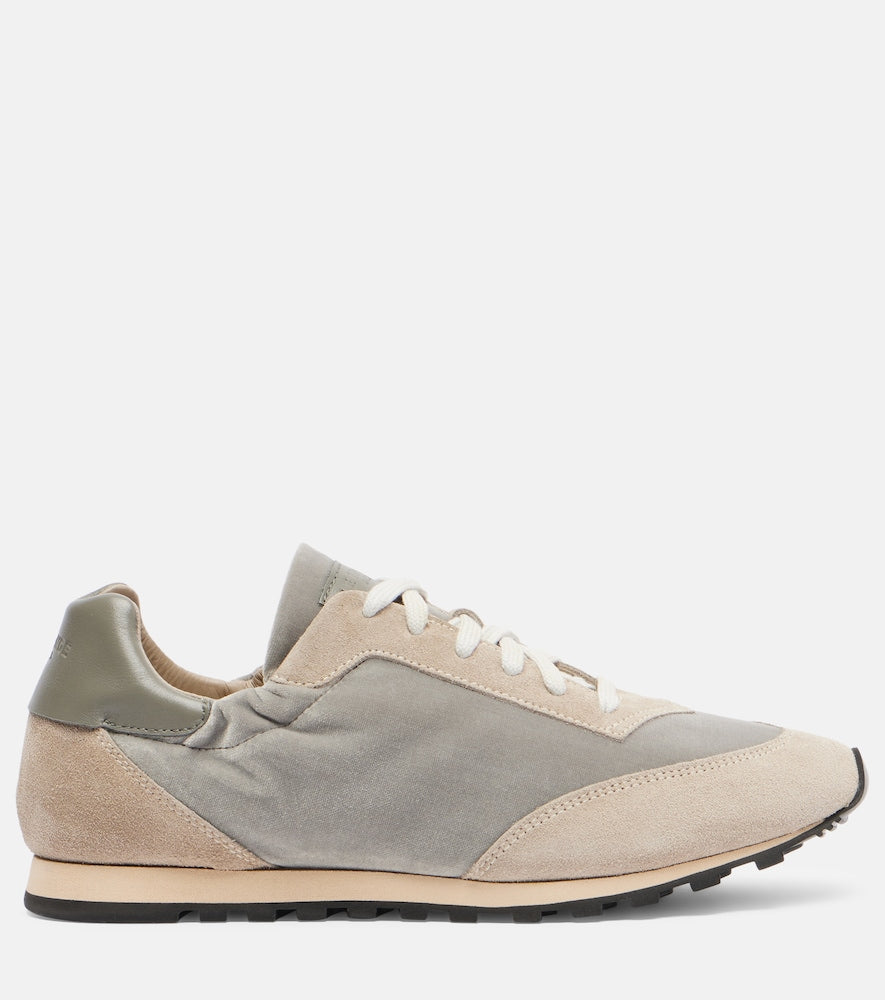 Le Monde Beryl Slim Runner velvet and suede sneakers