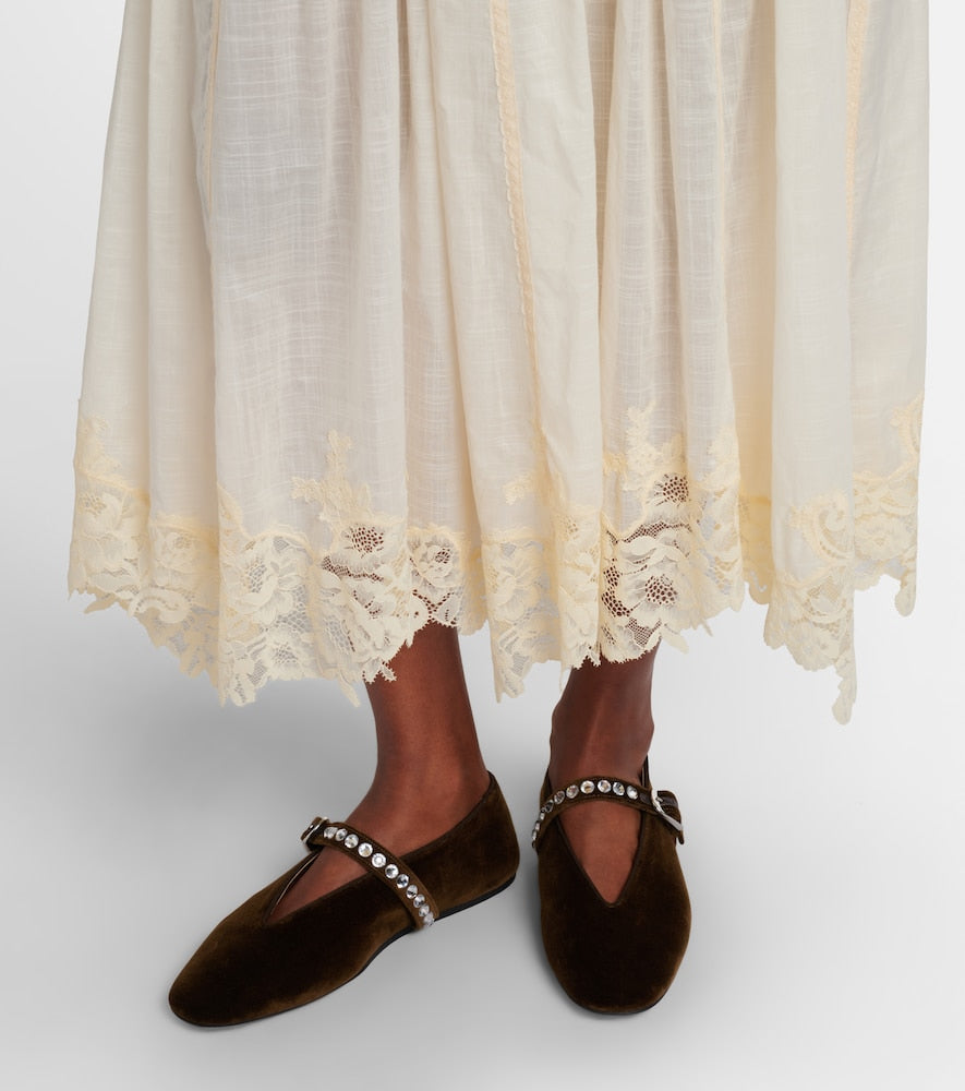Le Monde Beryl Stella velvet ballet flats
