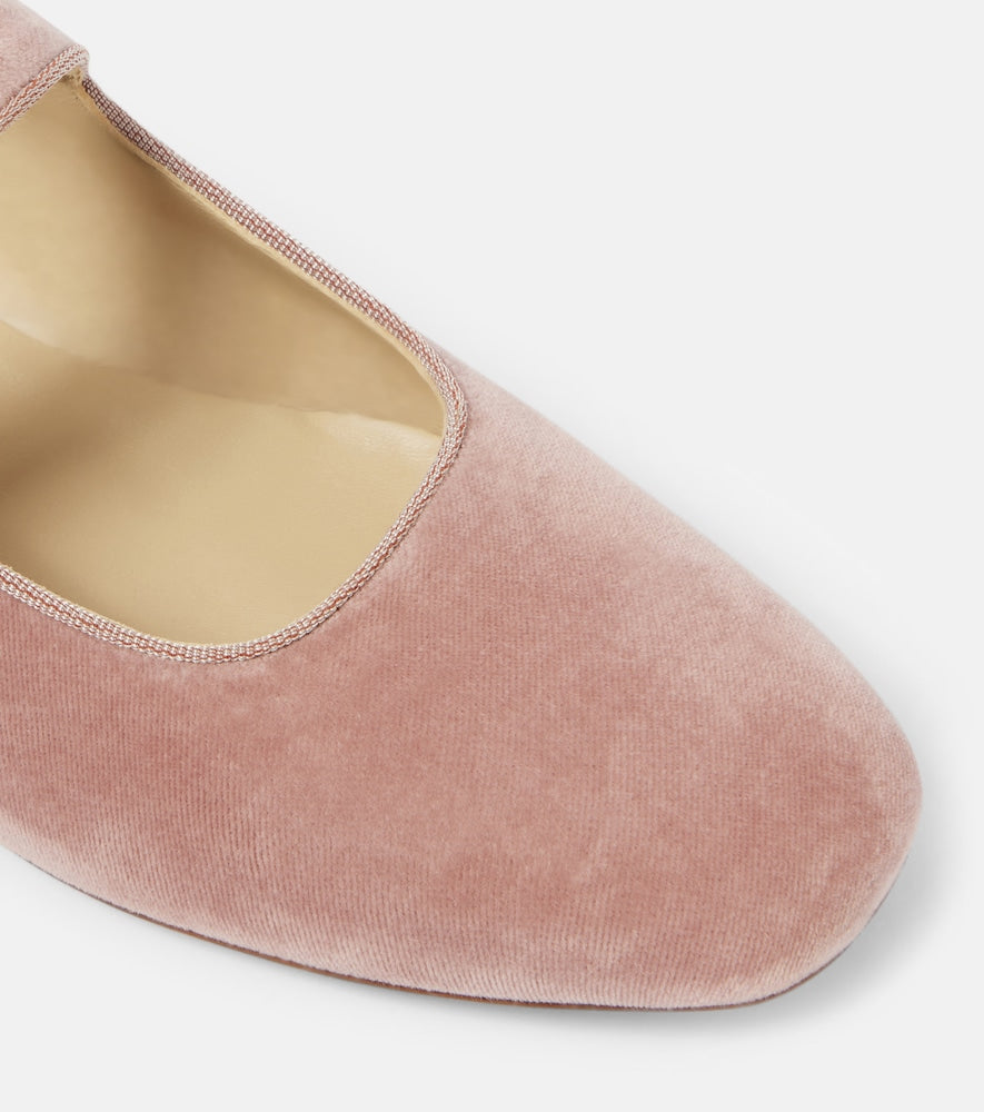 Le Monde Beryl Velvet Mary Jane flats